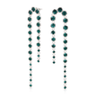 Emerald Green Hexagon Crystal Arch Chain Drop Earrings