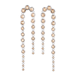 Gold Champagne Hexagon Crystal Arch Chain Drop Earrings