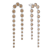 Gold Champagne Hexagon Crystal Arch Chain Drop Earrings