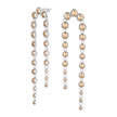 Gold Champagne Hexagon Crystal Arch Chain Drop Earrings