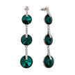 Emerald Green Rivoli Triple Crystal Drop Earrings