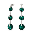 Emerald Green Rivoli Triple Crystal Drop Earrings