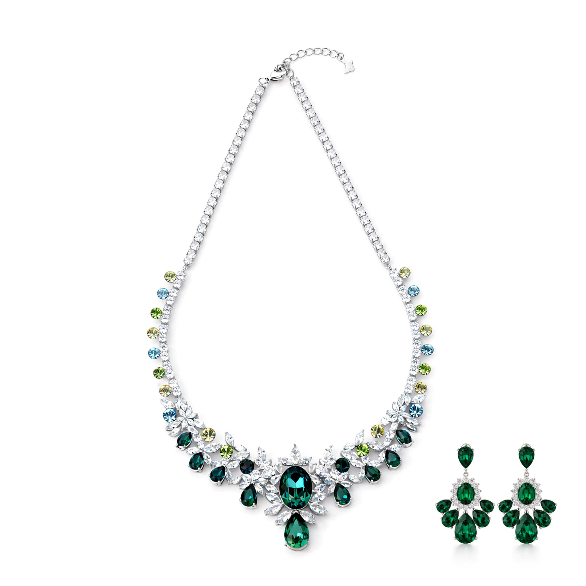 Emerald Garden Statement Necklace Set