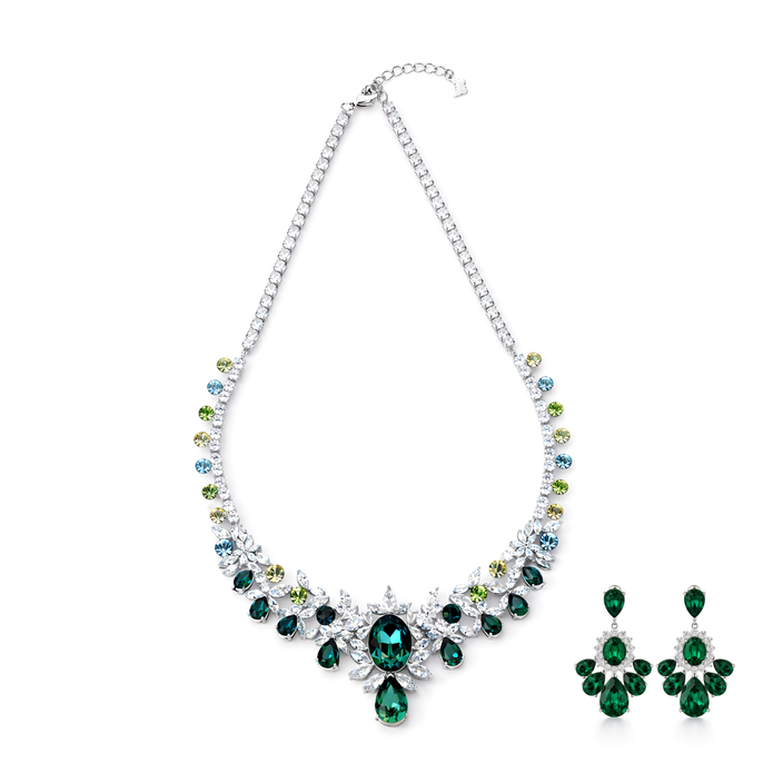 Emerald Garden Statement Necklace Set