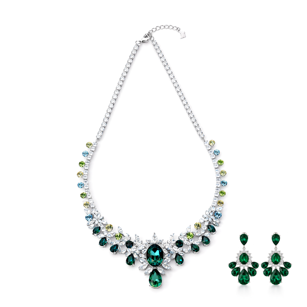 Emerald Garden Statement Necklace Set