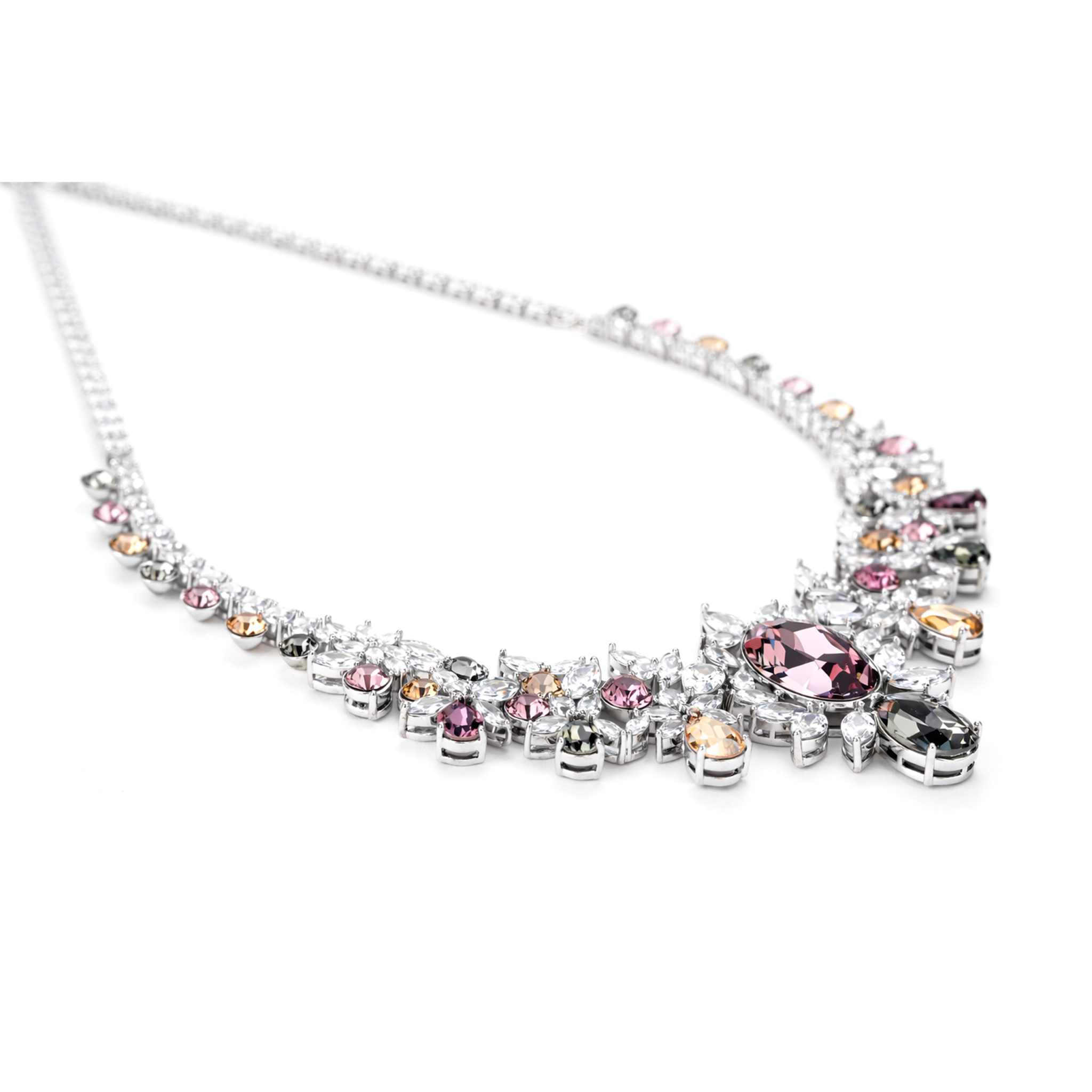 Emerald Garden Statement Necklace Set - Burgundy
