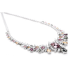 Emerald Garden Statement Necklace Set - Burgundy