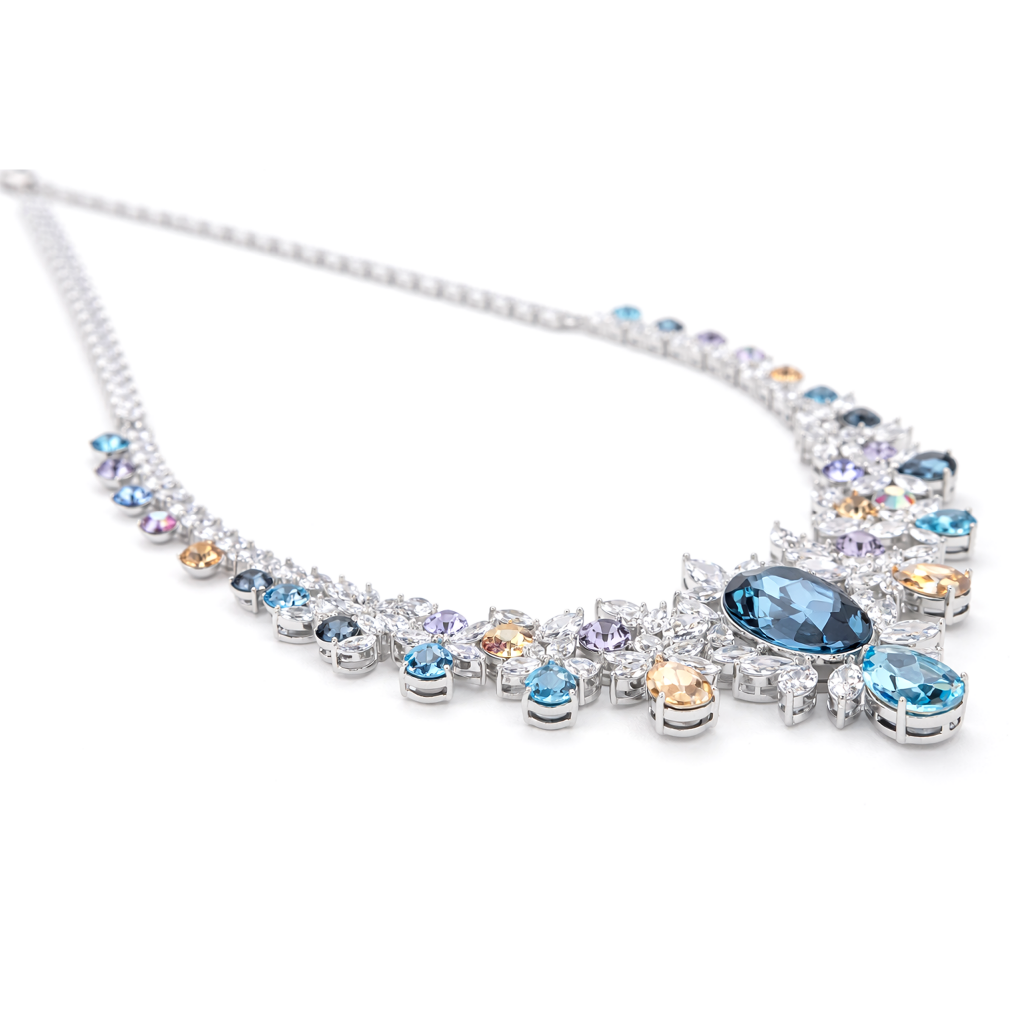 Emerald Garden Statement Necklace Set - Violet