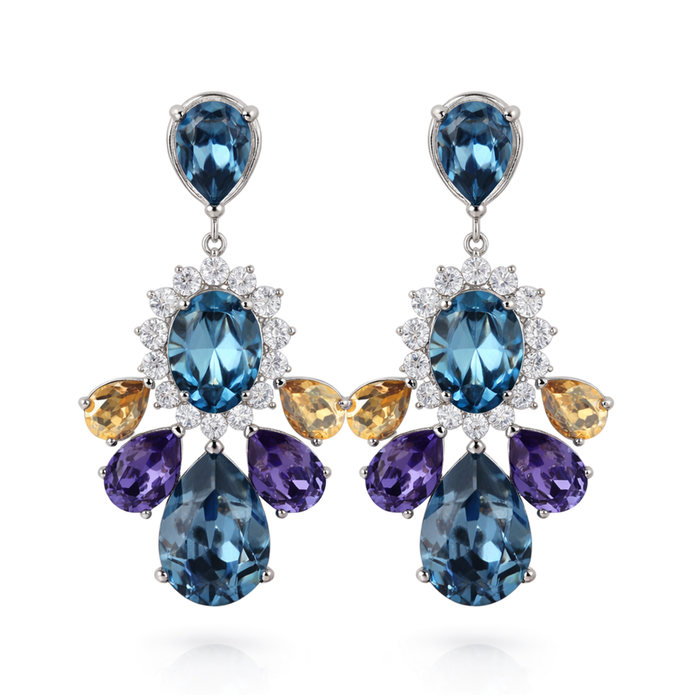 Emerald Garden Statement Necklace Set - Violet