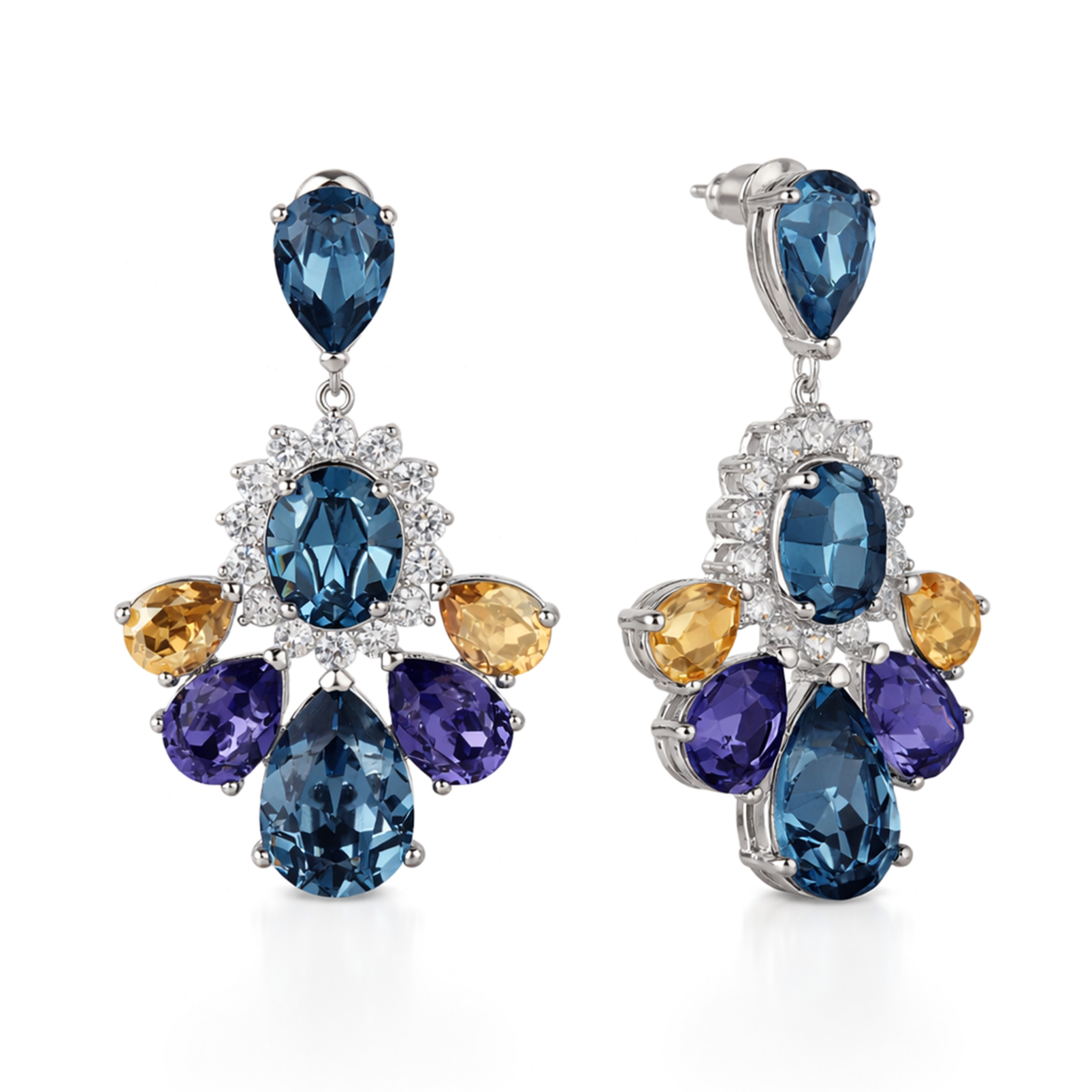 Emerald Garden Statement Necklace Set - Violet