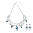 Aqua Majesty Teardrop Statement Necklace Set