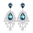 Aqua Majesty Teardrop Statement Necklace Set