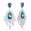 Aqua Majesty Teardrop Statement Necklace Set