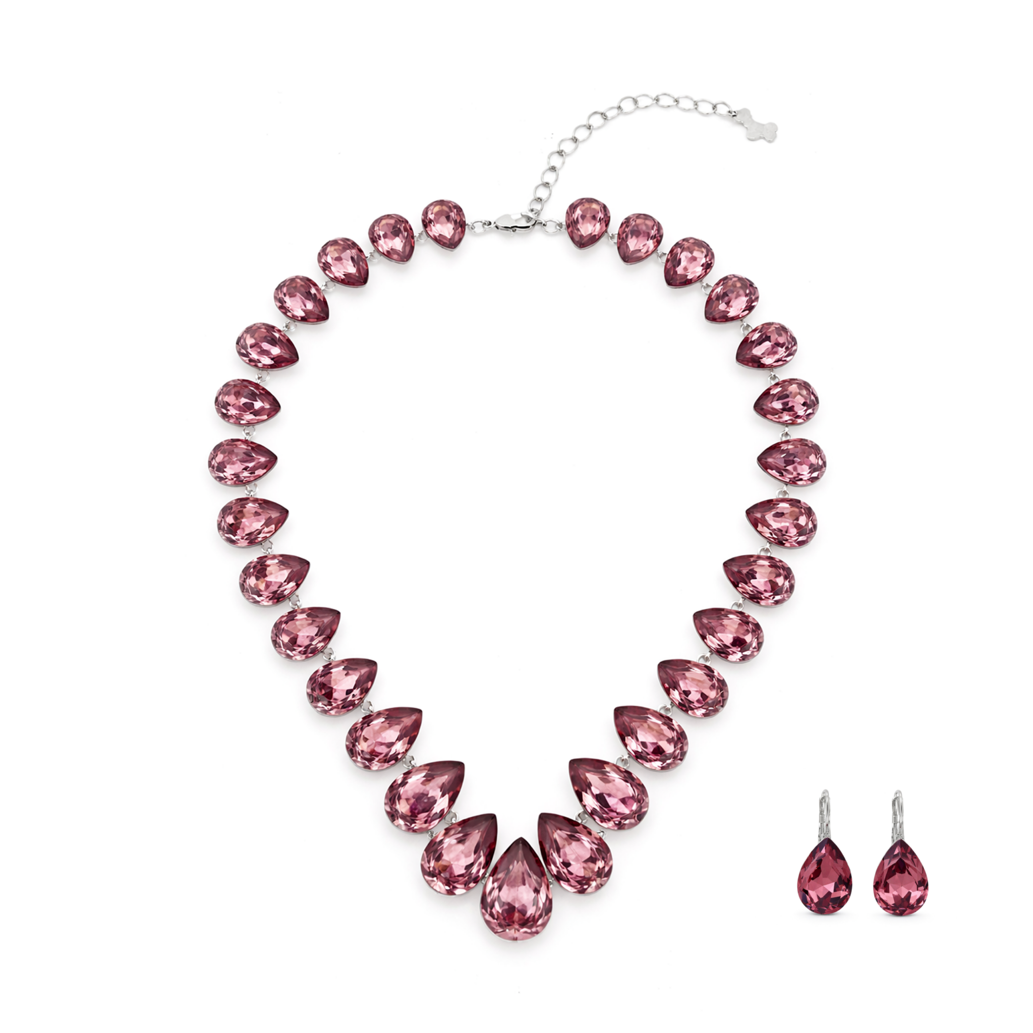 Blush Royale Tennis Necklace Set - Rose pink