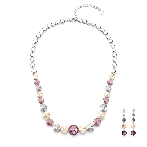Teal Tide Beaded Necklace Set - Multi-Colour