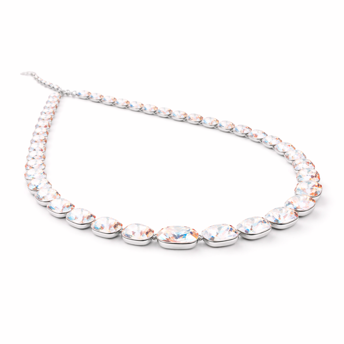 Soft Blush Square Crystal Necklace Set