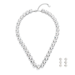 Soft Blush Square Crystal Necklace Set - Ivory Pearl