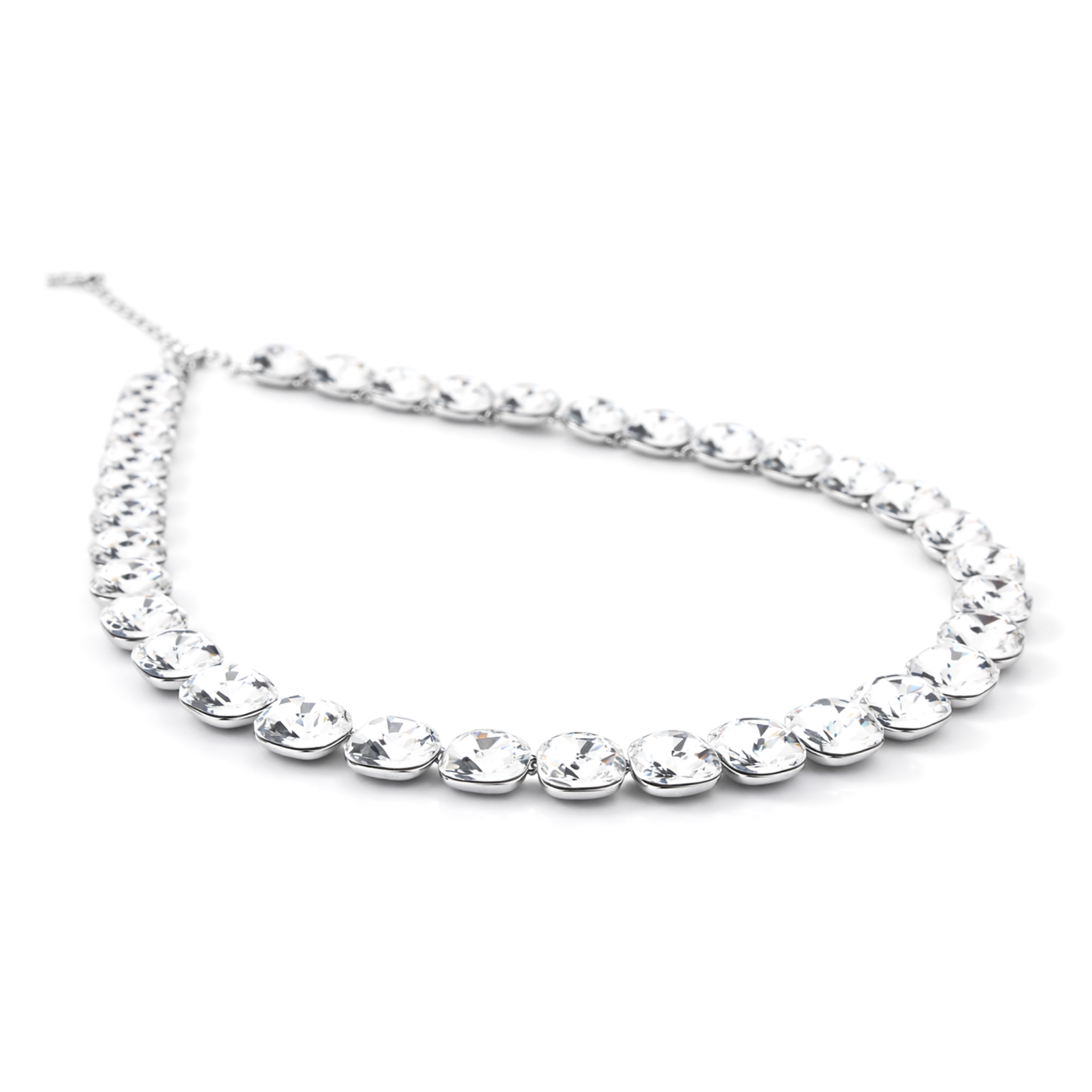Soft Blush Square Crystal Necklace Set - Ivory Pearl