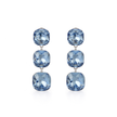 Soft Blush Square Crystal Necklace Set - Navy Blue