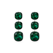 Soft Blush Square Crystal Necklace Set - Emerald Green