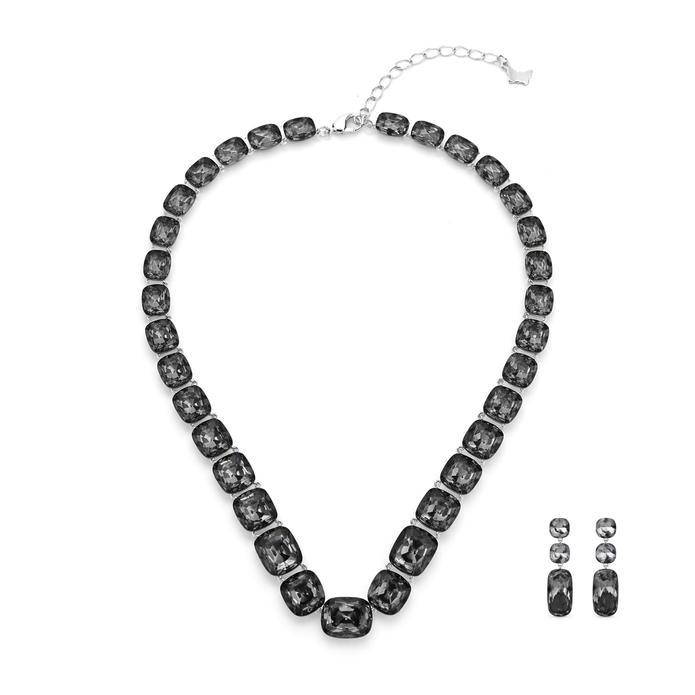 Onyx Eclipse Crystal Necklace Set
