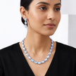 Ocean Blue Oval Crystal  Earrings