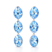 Ocean Blue Oval Crystal  Earrings