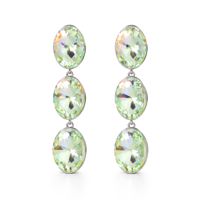 Aqua Dream Oval Crystal Necklace Set - Ivory