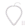 Aqua Dream Oval Crystal Necklace Set - Clear