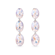 Aqua Dream Oval Crystal Necklace Set - Clear