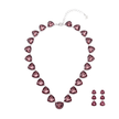 Fuchsia Heart Crystal Necklace Set