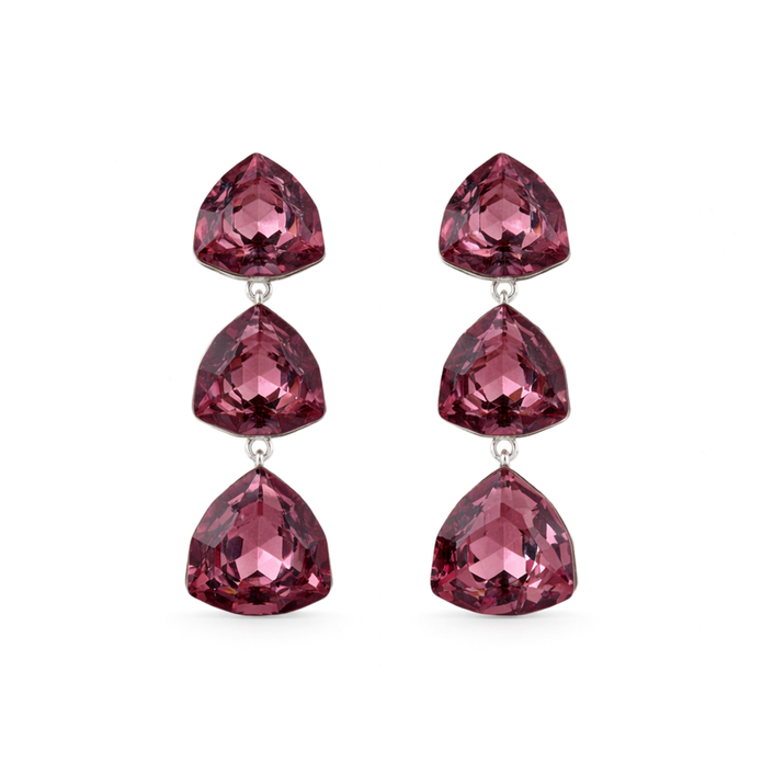 Fuchsia Heart Crystal Necklace Set