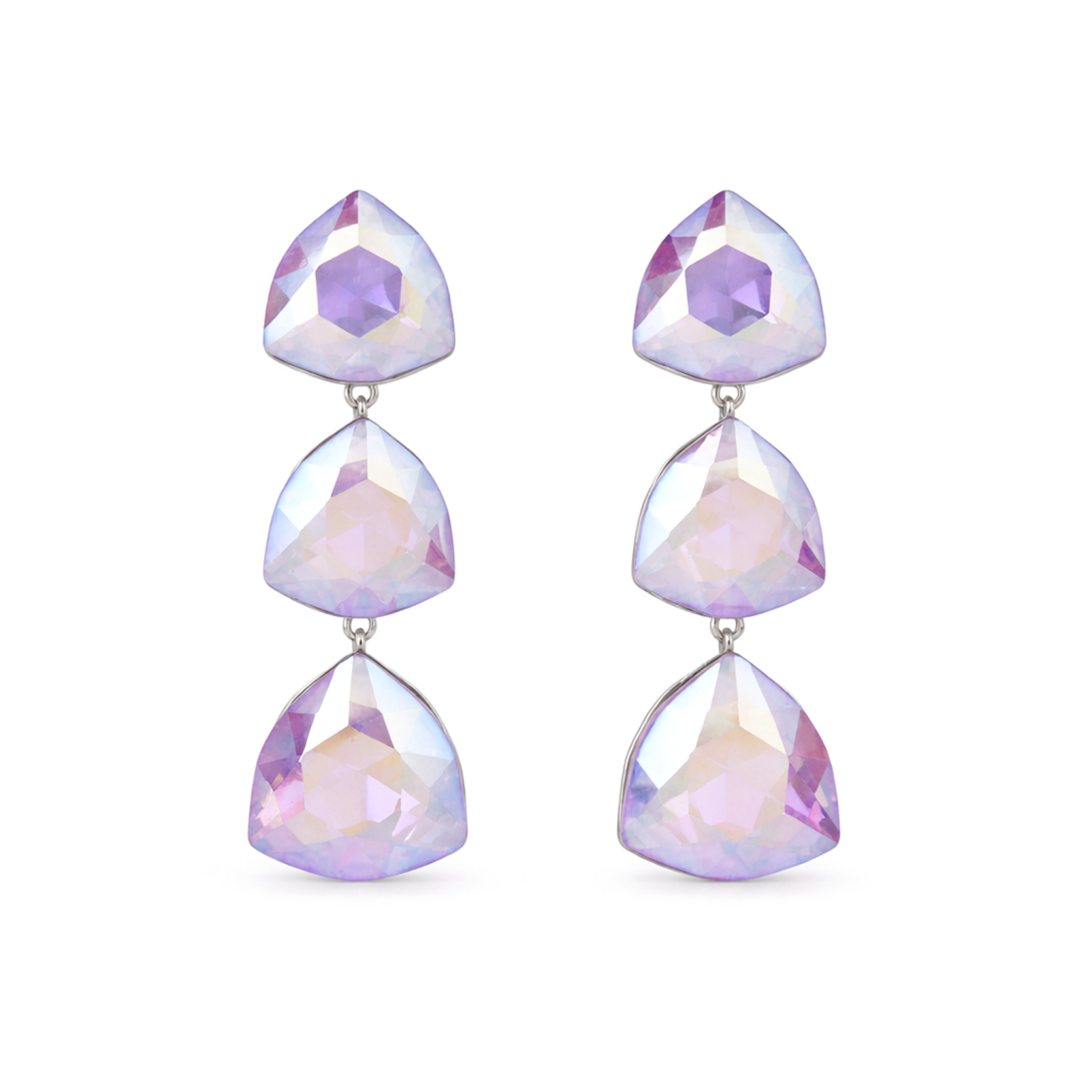 Fuchsia Heart Crystal Necklace Set - Mauve