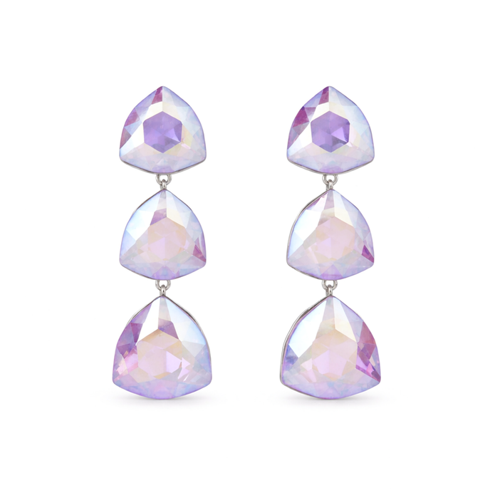 Fuchsia Heart Crystal Necklace Set - Mauve