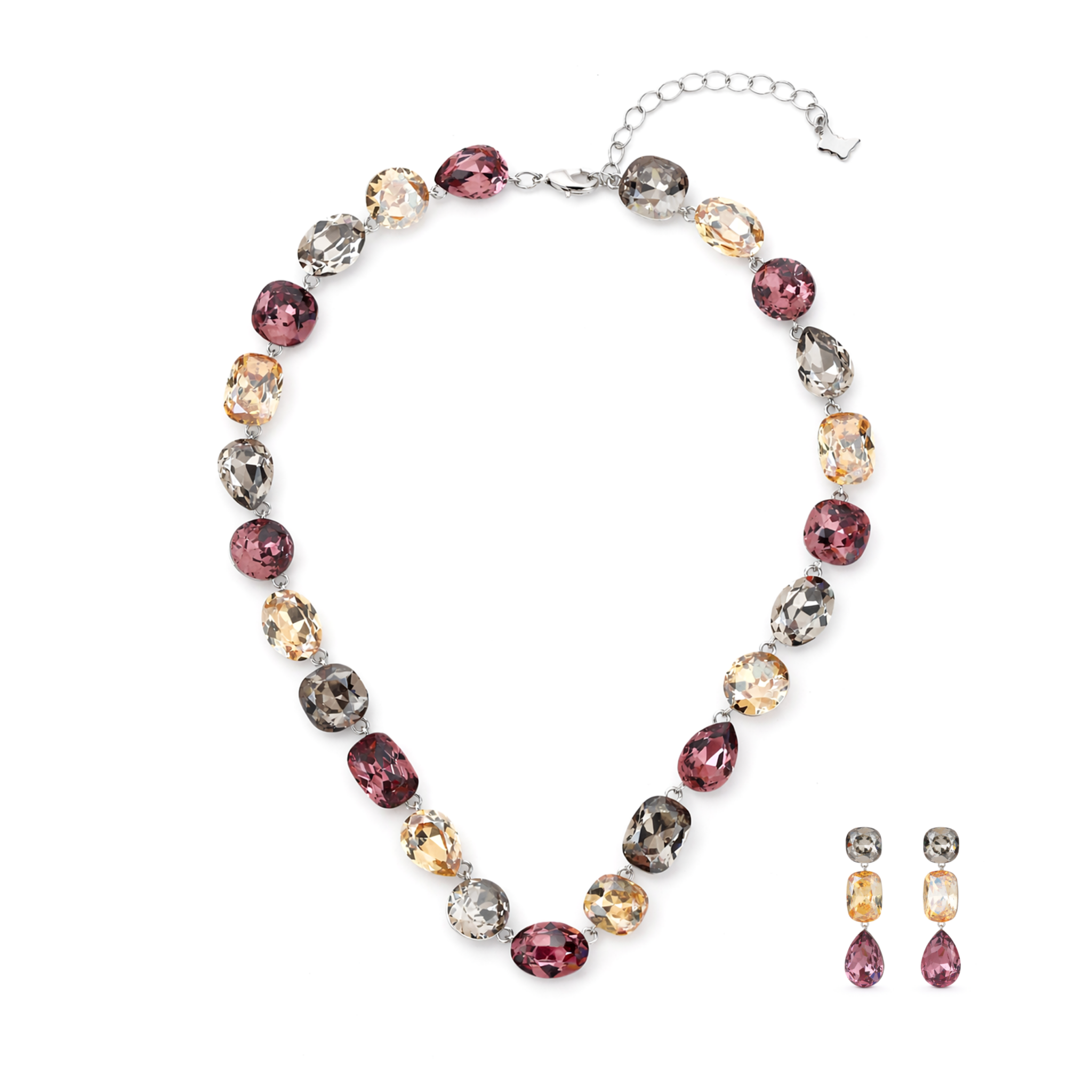 Champagne Medley Crystal Necklace Set