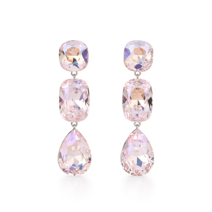 Champagne Medley Crystal Necklace Set - Blush pink