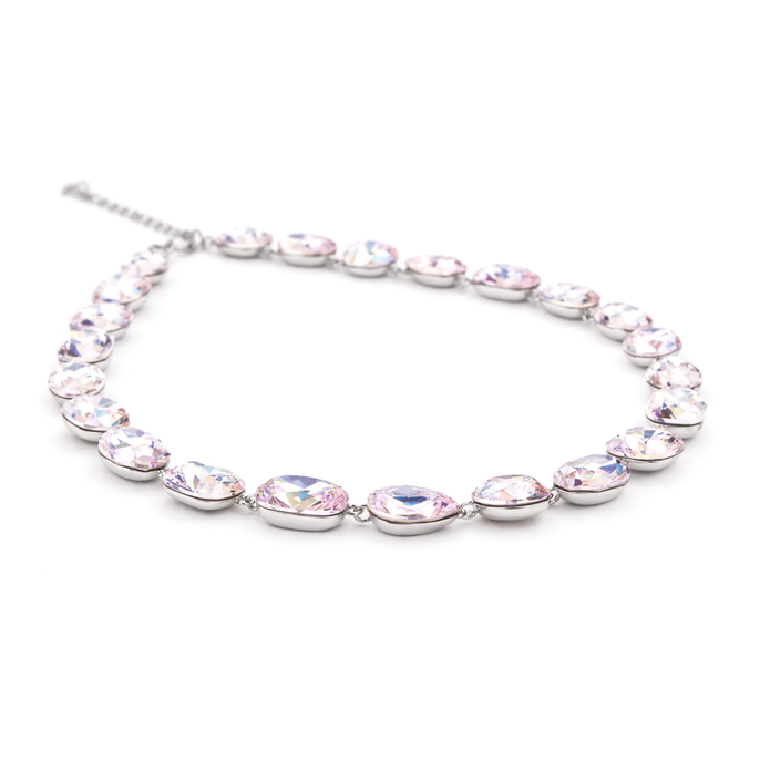 Champagne Medley Crystal Necklace Set - Blush pink
