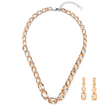 Citrine Champagne Cushion Crystal Statement Necklace Set