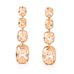 Citrine Champagne Cushion Crystal Statement Necklace Set