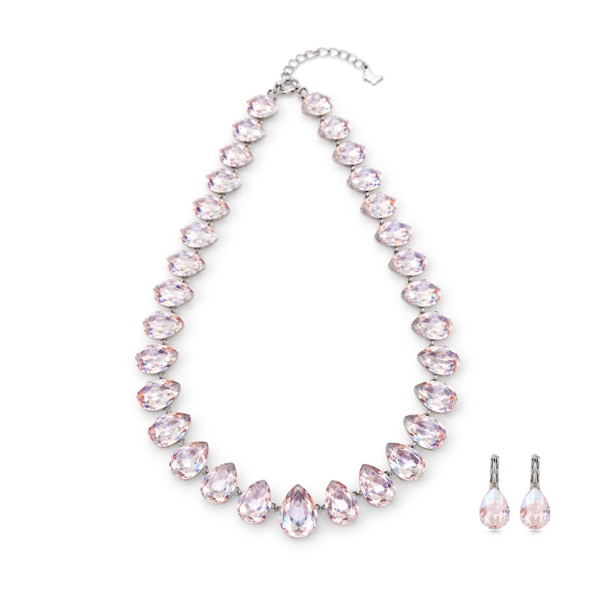 Blush Royale Tennis Necklace Set - Rose Quartz