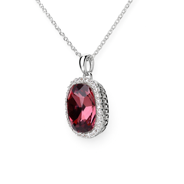 Golden Petals Pendant - Ruby Pink