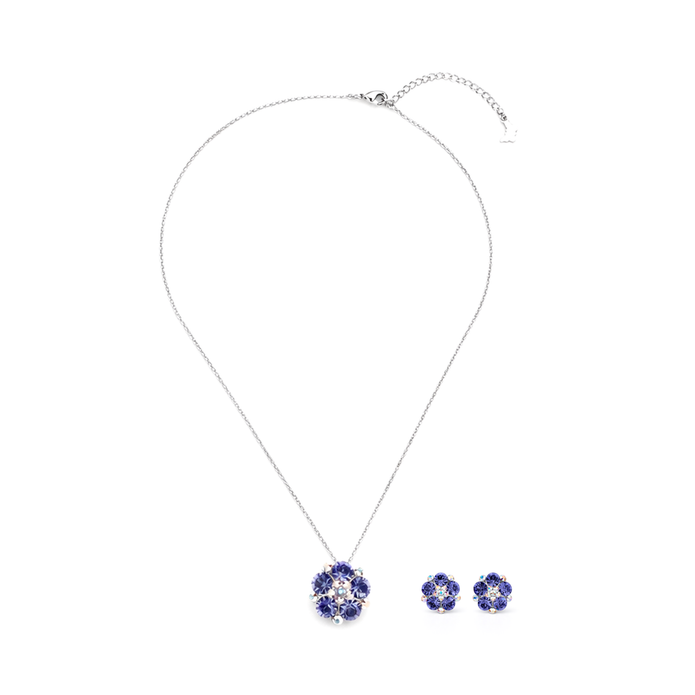Royal Kundan Pendant - Sky Blue