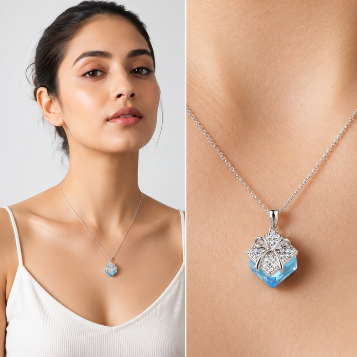 Rosette Candy Drop - Aquamarine Blue