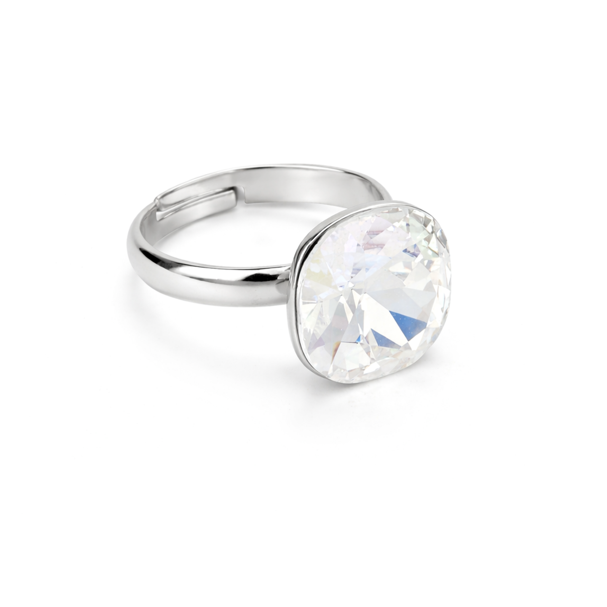 Aurora Crystal Cushion Ring