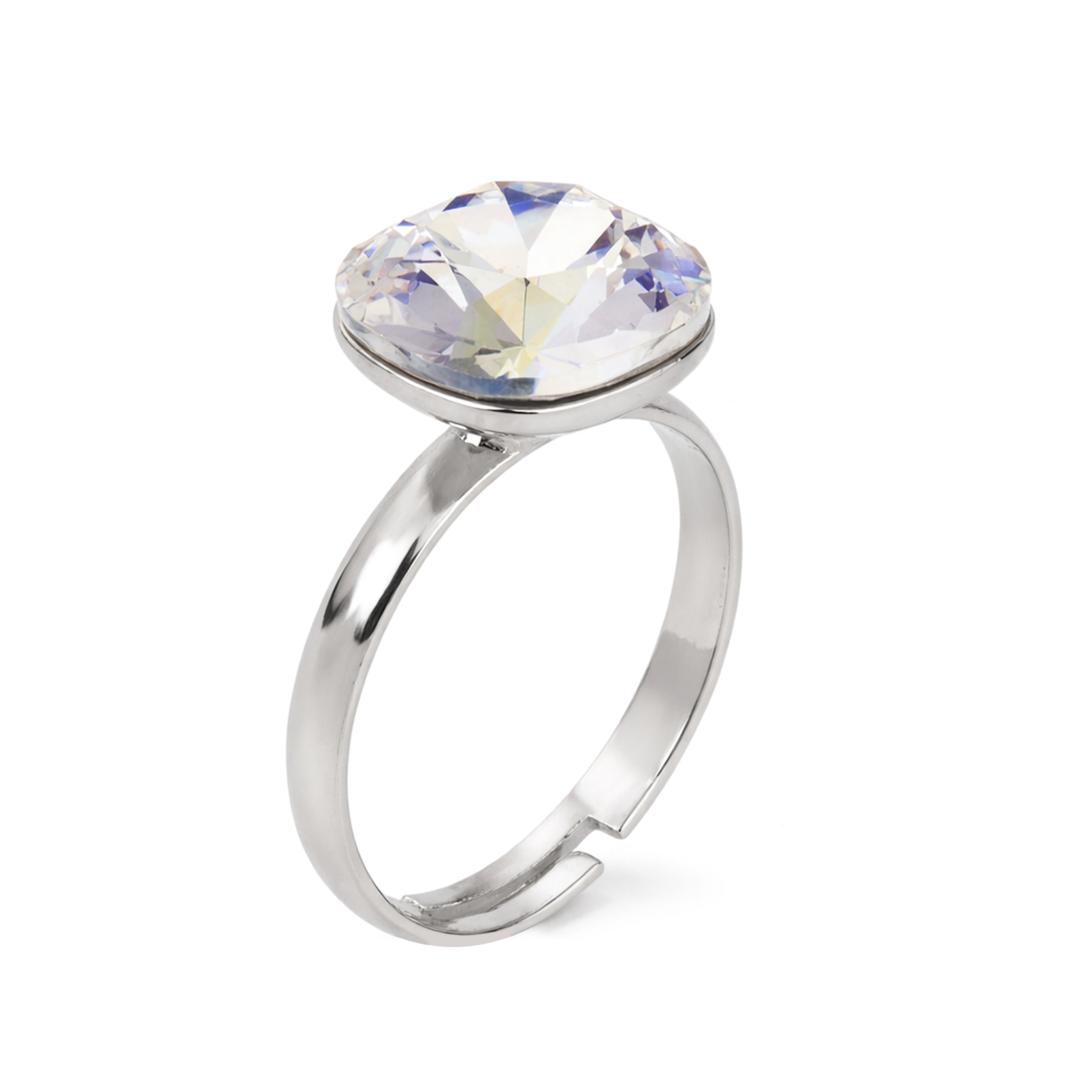 Aurora Crystal Cushion Ring