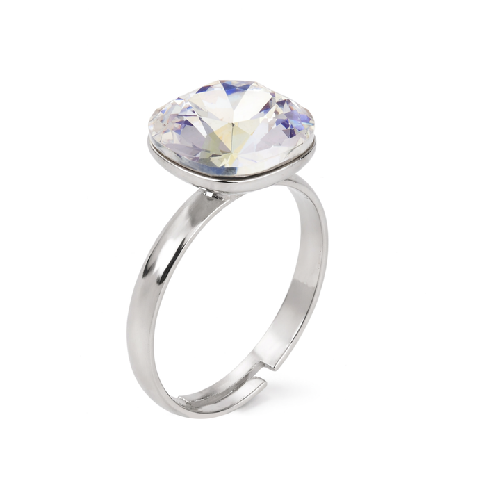 Aurora Crystal Cushion Ring