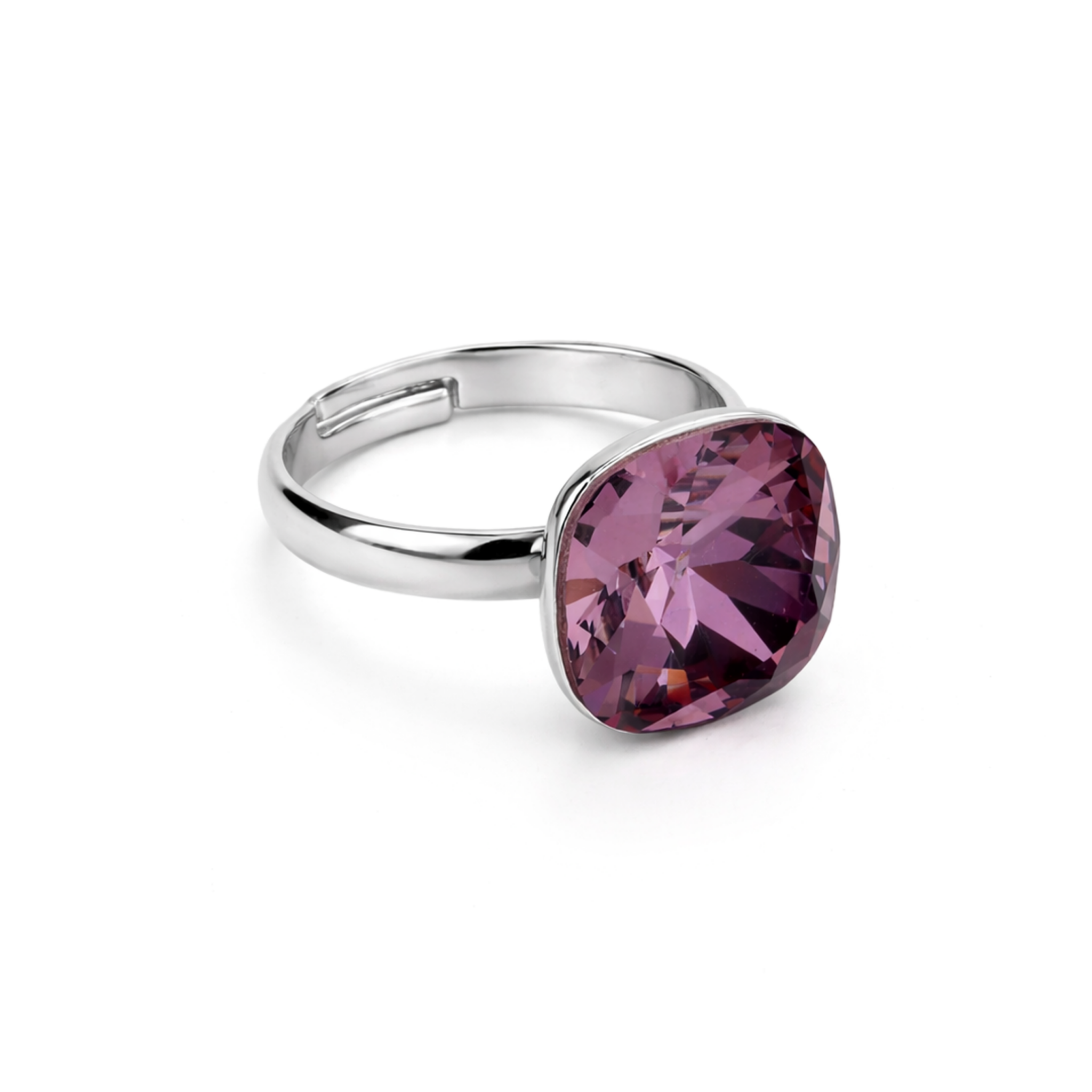 Aurora Crystal Cushion Ring - Lavender