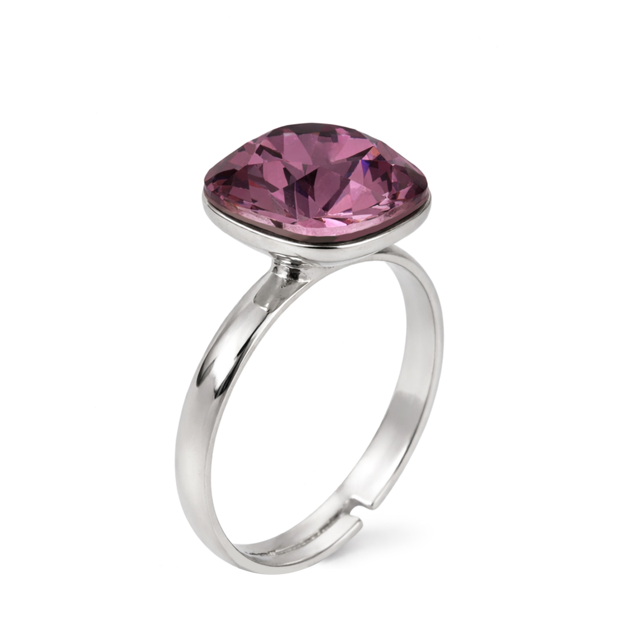 Aurora Crystal Cushion Ring - Lavender