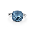 Aurora Crystal Cushion Ring - Deep Blue