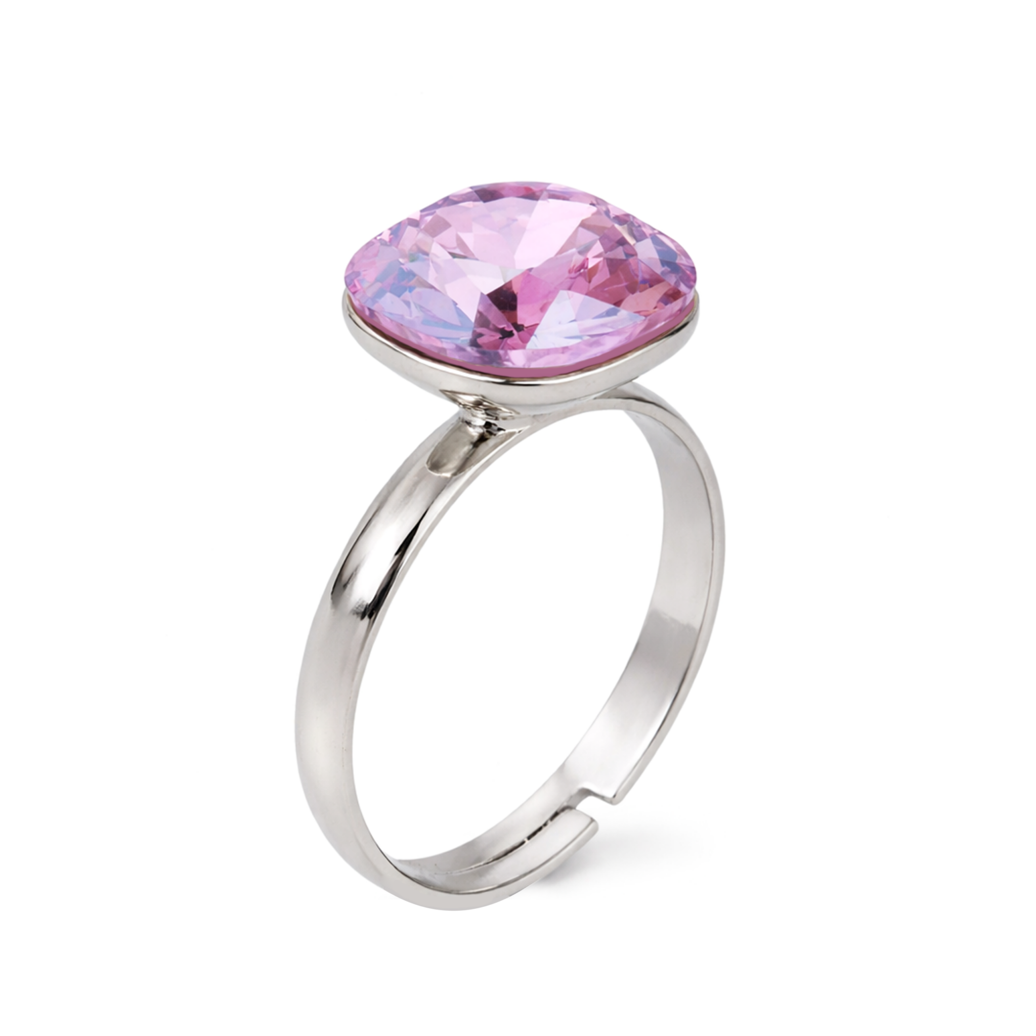 Aurora Crystal Cushion Ring - Mauve